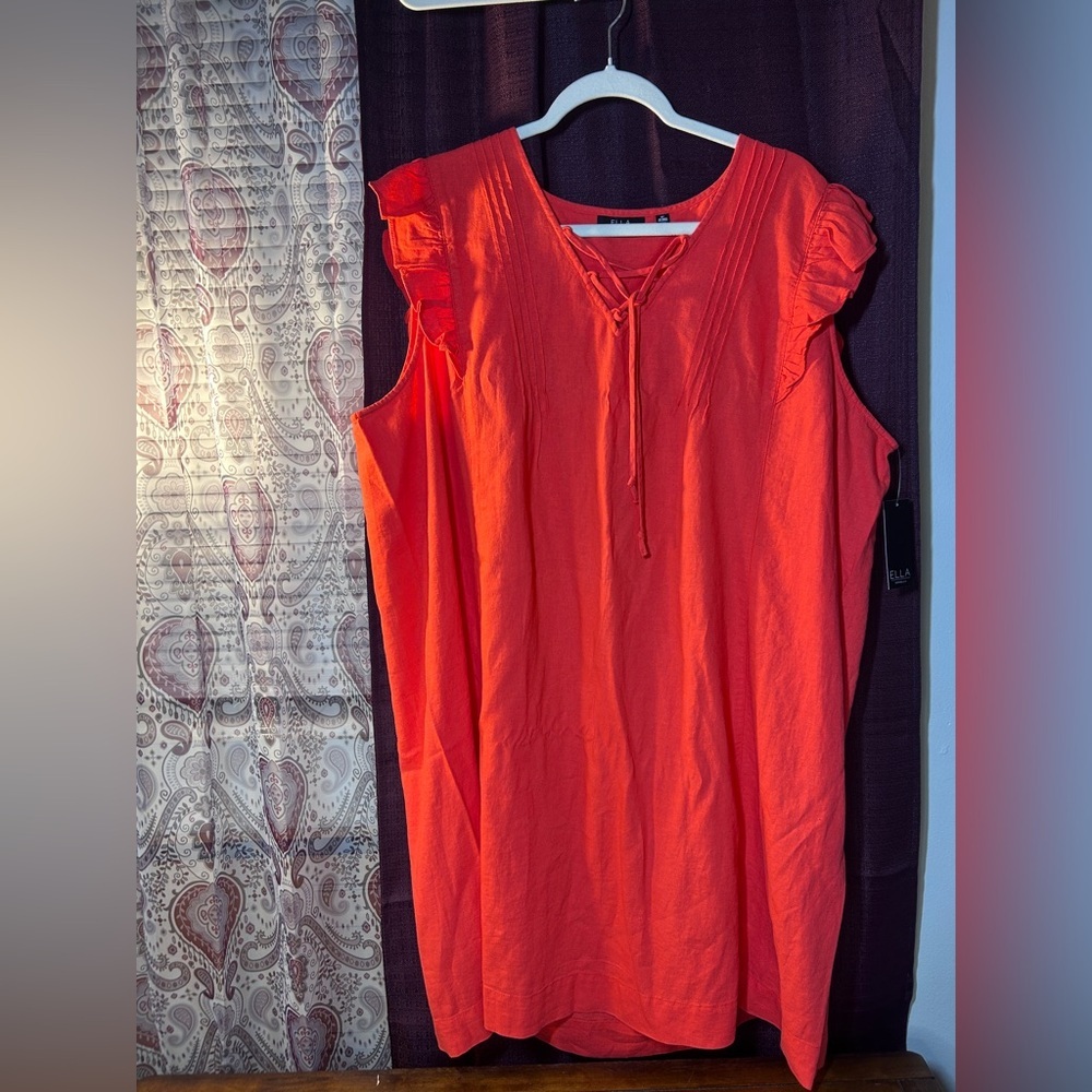 Abella Bright Orange Flutter Sleeve Top